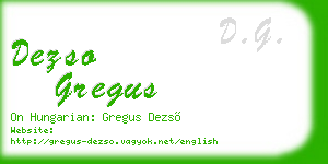 dezso gregus business card