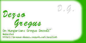 dezso gregus business card